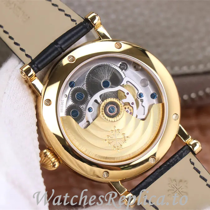 Patek Philippe Replica Complications Leather strap 42MM - WatchesReplica.is