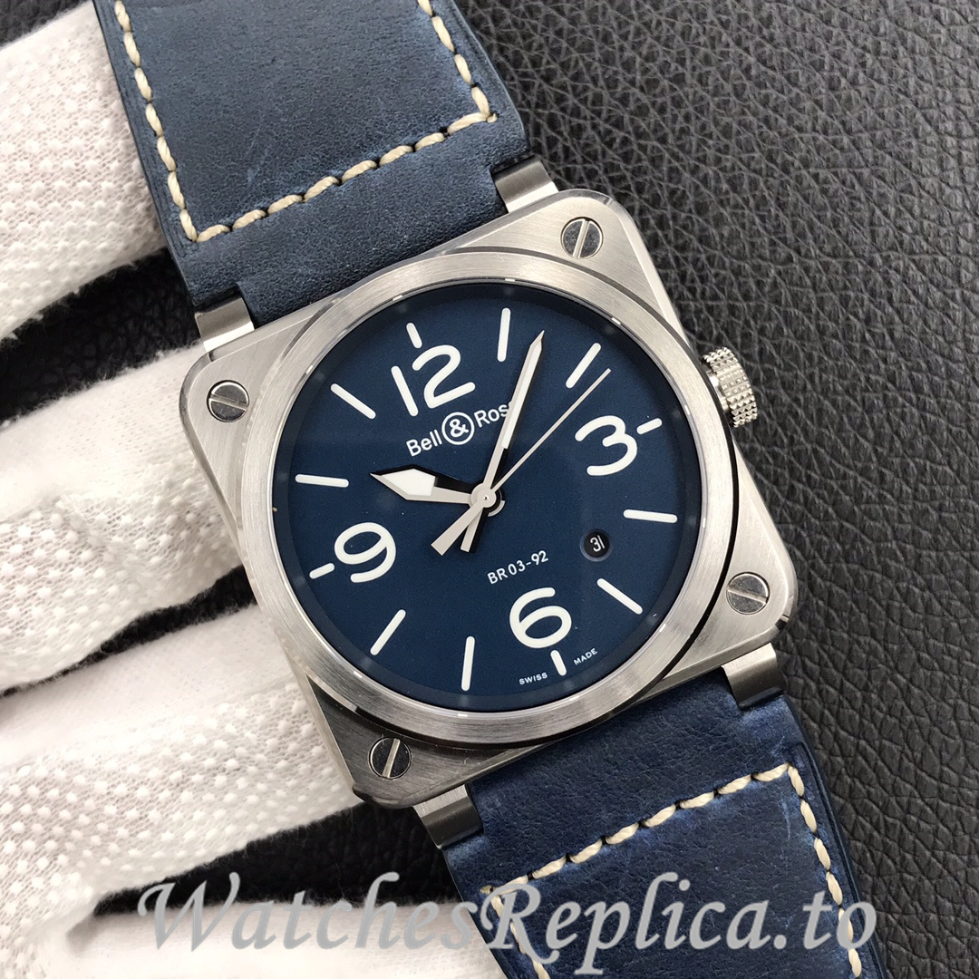 Bell Ross Replica BR 03 BR03-92 Leather strap 42MM - WatchesReplica.is