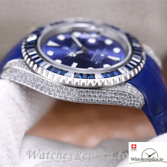Swiss Rolex Submariner Replica 116610LV Leather strap 40MM - WatchesReplica.is