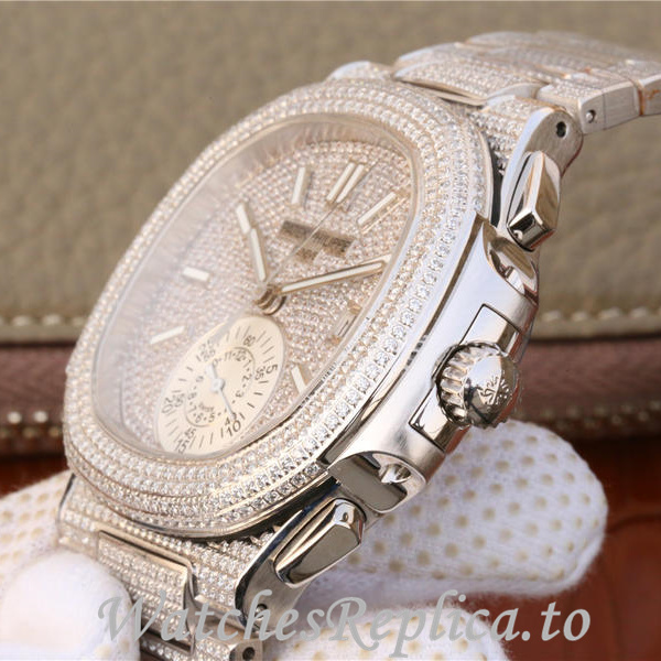 Patek Philippe Replica Nautilus Platinum strap 41MM - WatchesReplica.is
