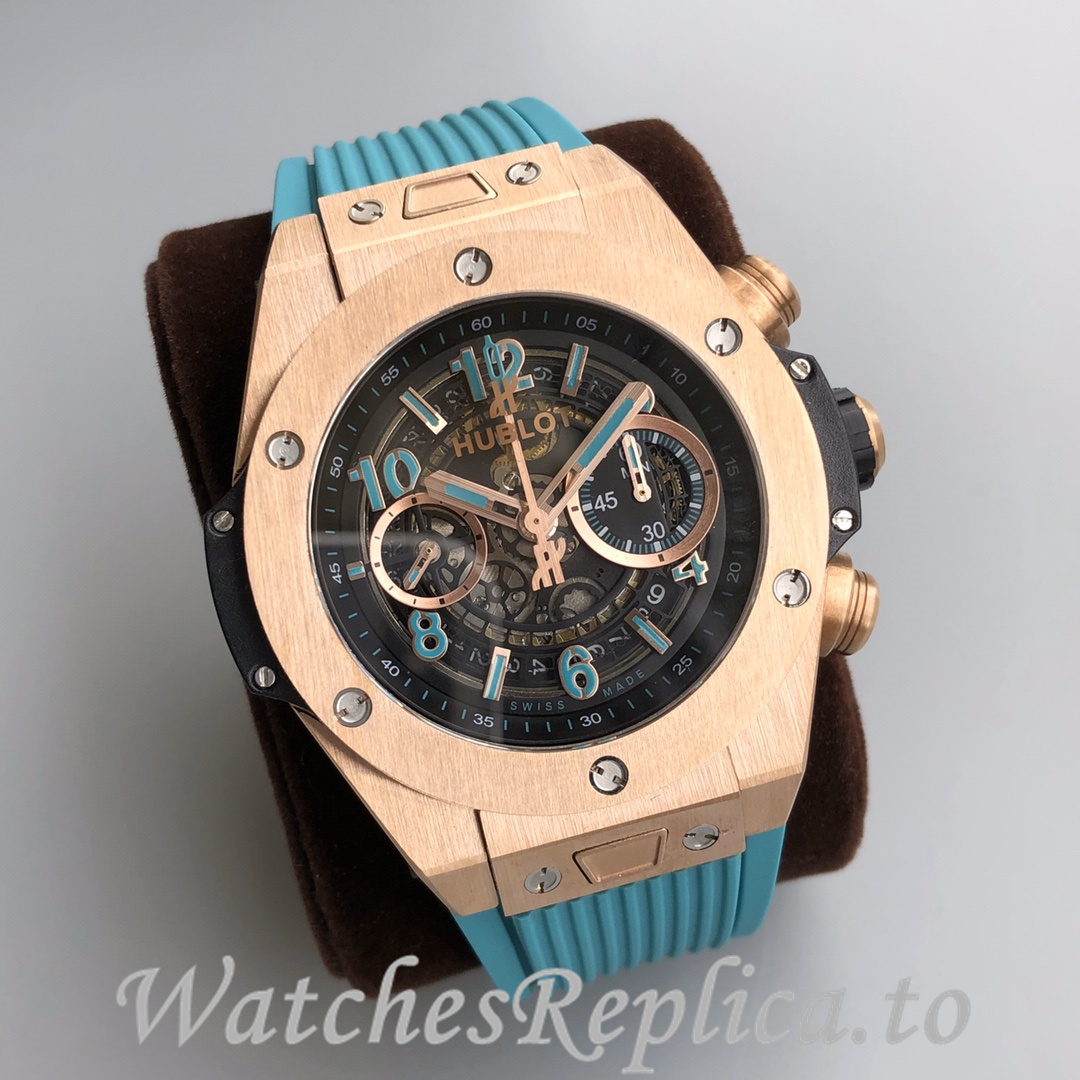 Hublot Replica Paraiba BIG BANG series Rubber strap 45MM - WatchesReplica.is