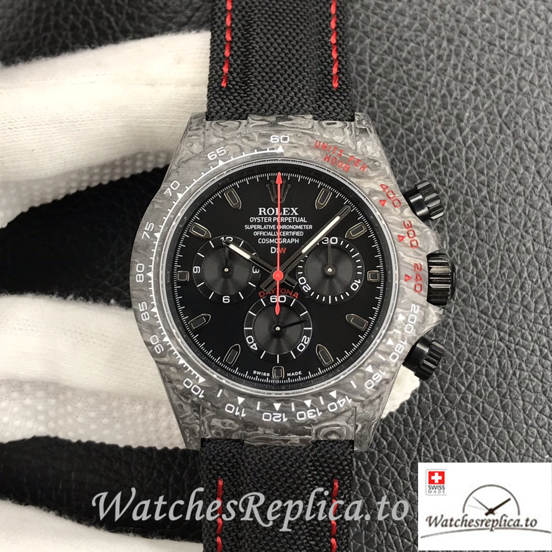 Swiss Rolex Daytona Replica Canvas strap 40MM - WatchesReplica.is
