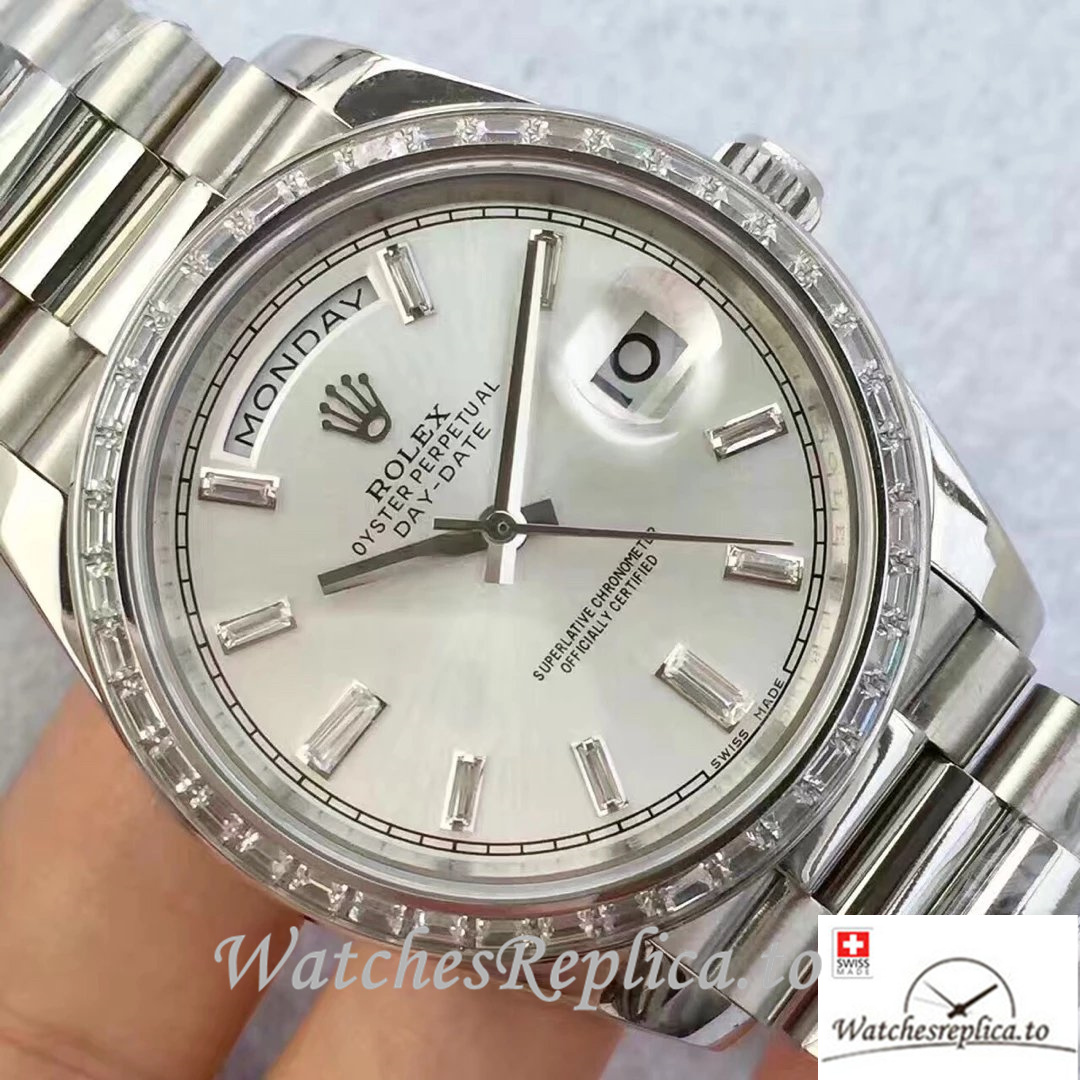 Swiss Rolex Day-Date Replica 228396 Stainless steel strap 40MM - WatchesReplica.is