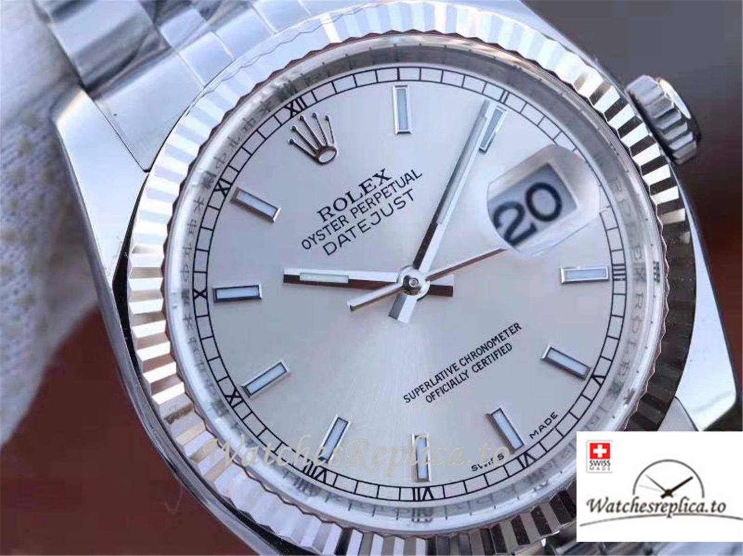 Swiss Rolex Datejust Replica 116234 004 Silver Dial 36MM - WatchesReplica.is