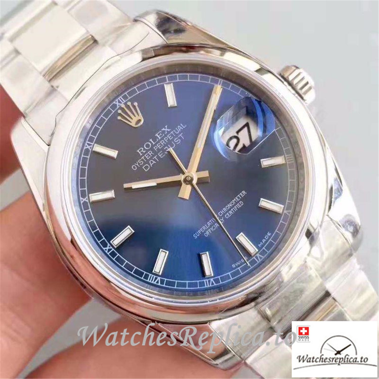 Swiss Rolex Datejust Replica 116200 Blue Dial 36MM - WatchesReplica.is