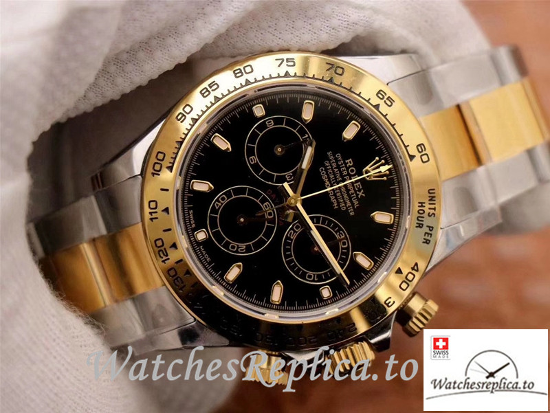Swiss Rolex Daytona Cosmograph Replica M116503-0004 Silver And Gold Strap 40MM - WatchesReplica.is