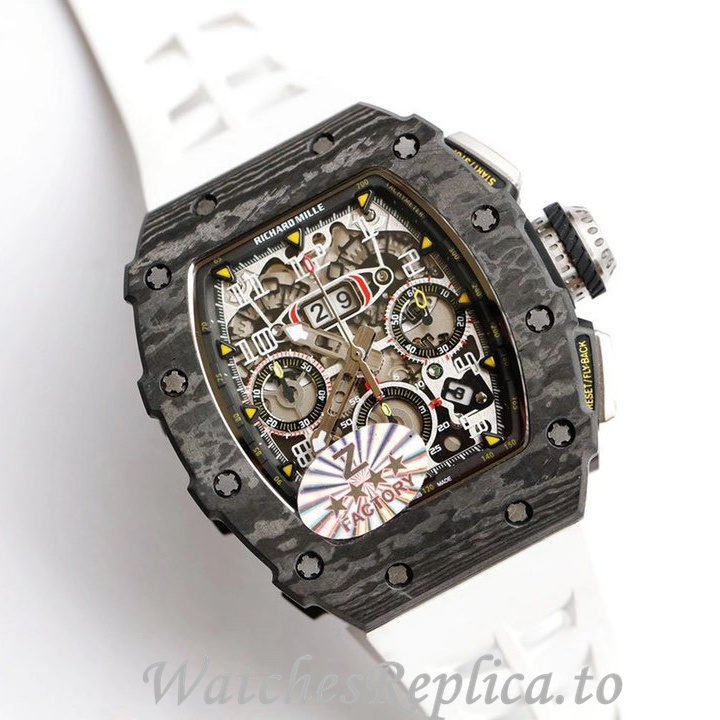 Richard Mille Replica RM011 Rubber strap 50MM - WatchesReplica.is