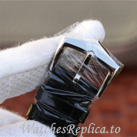 Patek Philippe Replica Complications 5205G Leather strap 40MM - WatchesReplica.is