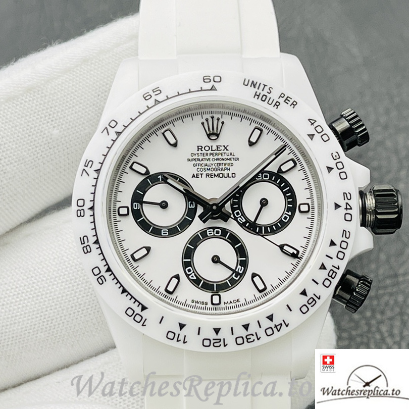 Swiss Rolex Daytona Replica Rubber strap 40MM - WatchesReplica.is