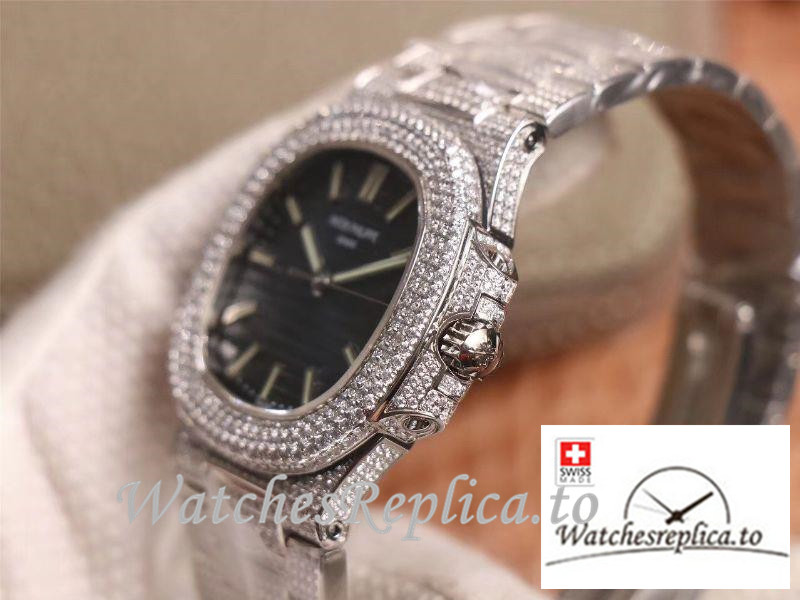 Swiss Patek Philippe Nautilus Replica 5719-10G Diamonds Bezel 40MM - WatchesReplica.is