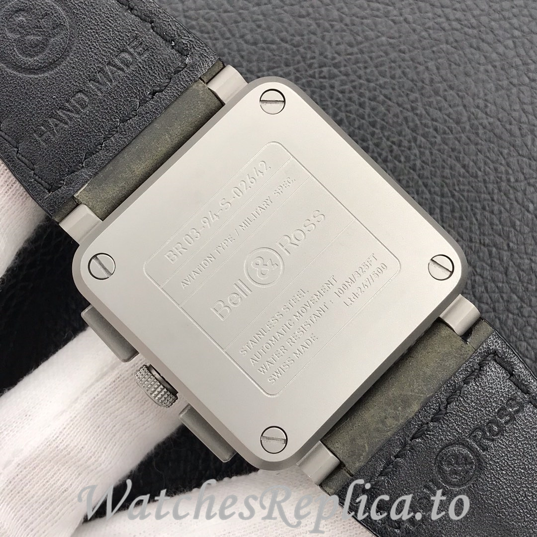 Bell Ross Replica BR 03 BR03-94 Leather strap 42MM - WatchesReplica.is