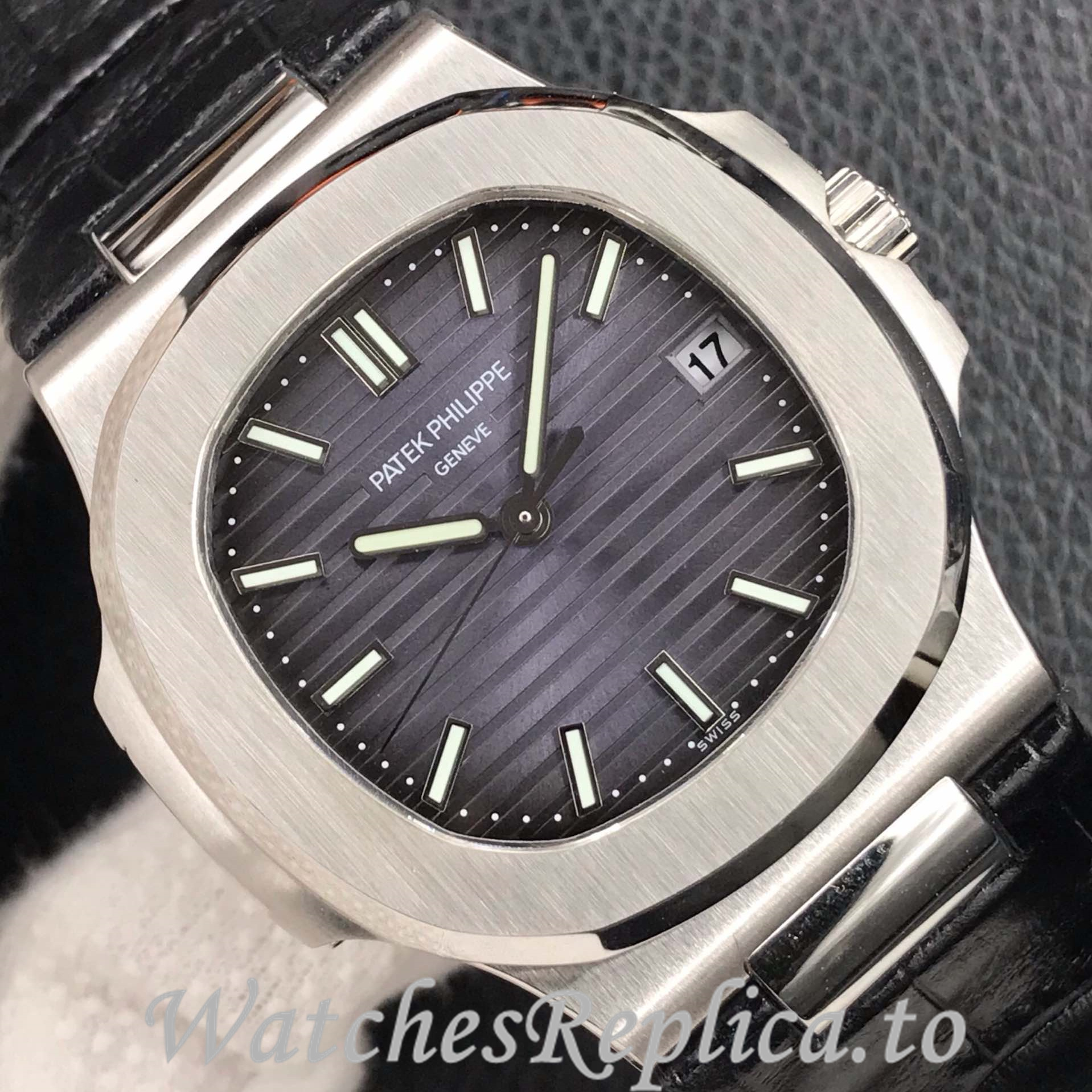 Patek Philippe Replica Nautilus 5711 Leather strap 40MM - WatchesReplica.is