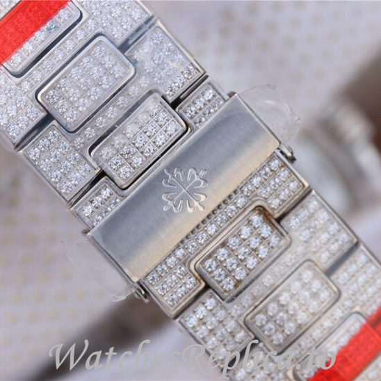 Patek Philippe Replica Nautilus White Gold strap 40MM - WatchesReplica.is