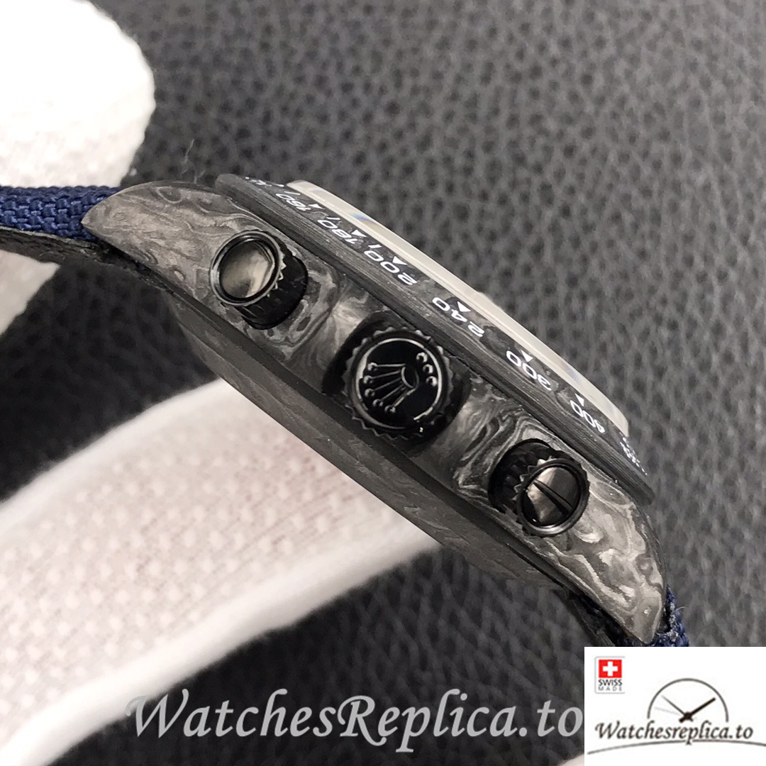 Swiss Rolex Daytona Replica Blue Canvas strap 40MM Blue Dial - WatchesReplica.is