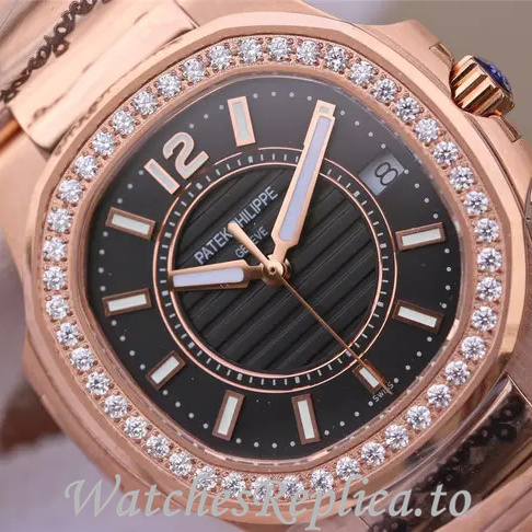 Patek Philippe Replica Nautilus 7011 Rose Gold strap 32MM - WatchesReplica.is