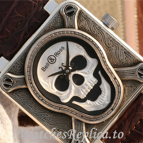 Bell Ross Replica Leather strap 46MM - WatchesReplica.is