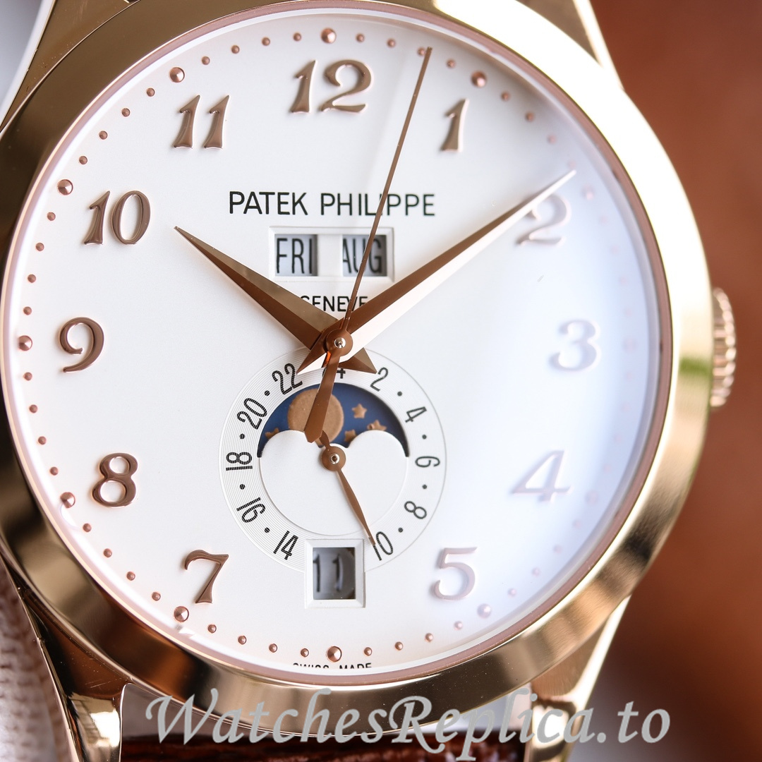 Patek Philippe Replica Complications 5205R Leather strap 38.5MM - WatchesReplica.is