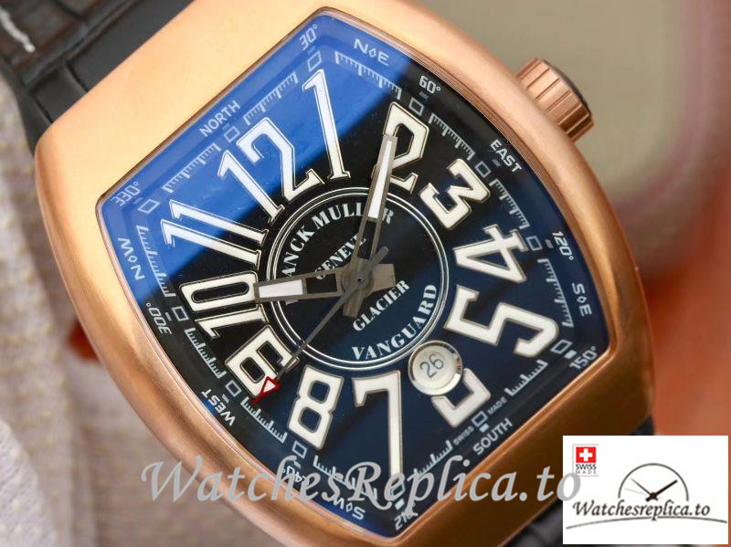 Swiss Franck Muller Vanguard Replica V45-02 Black Strap 45MM - WatchesReplica.is