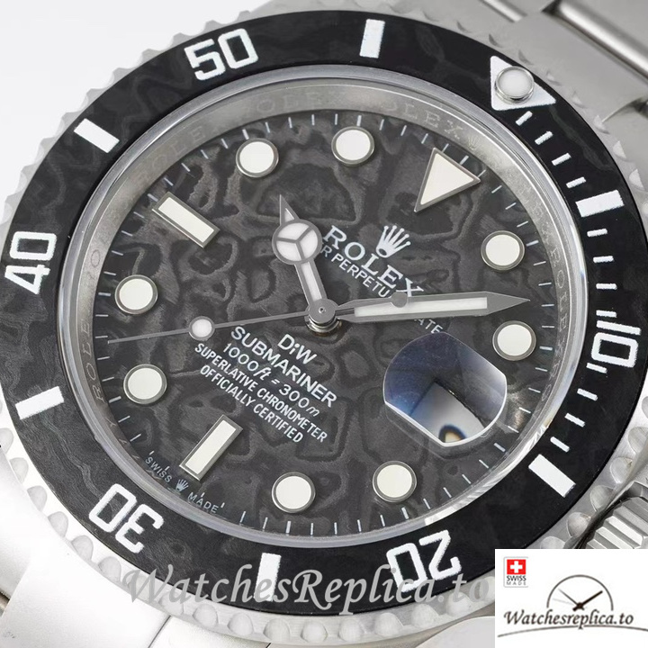 Swiss Rolex Submariner Replica Stainless steel strap 40MM Black Dial - WatchesReplica.is