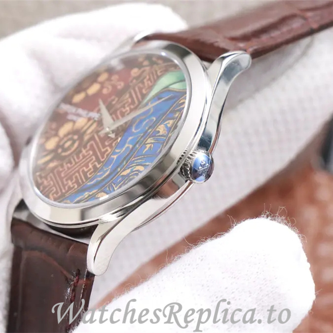 Patek Philippe Replica Calatrava 5077P-103 Leather strap 38.6MM - WatchesReplica.is