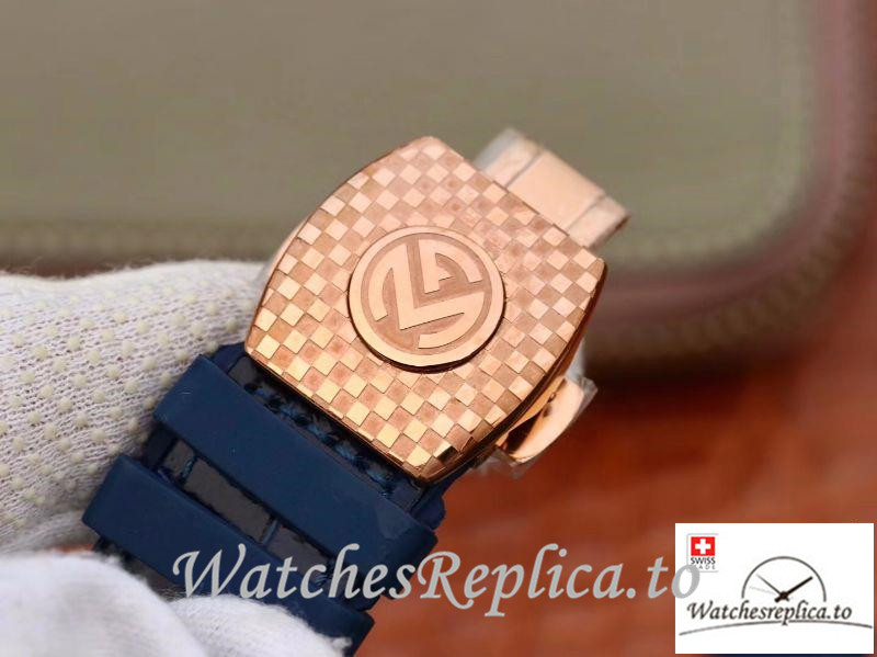 Swiss Franck Muller Vanguard Replica V45 001 Blue Strap 45MM - WatchesReplica.is