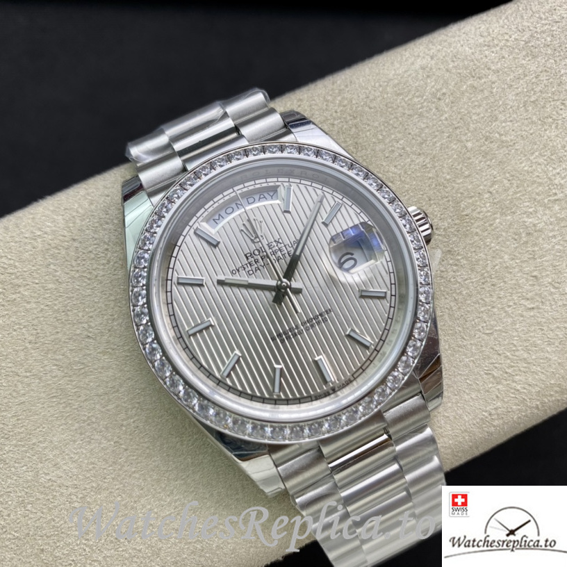 Swiss Rolex Day Date Replica m228349rbr-0007 Stainless steel strap 40MM - WatchesReplica.is