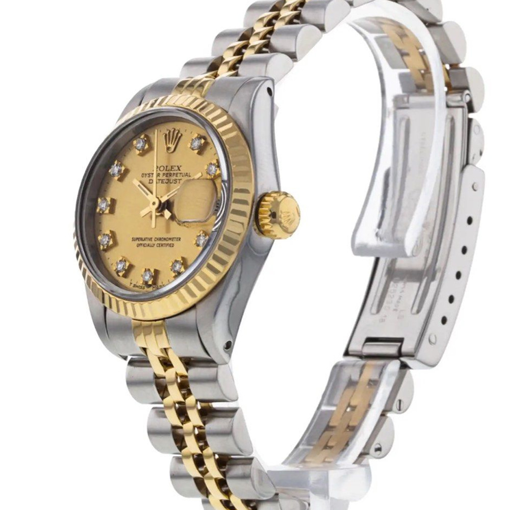 Rolex Datejust Lady Champagne Diamond Dial 69173 - WatchesReplica.is