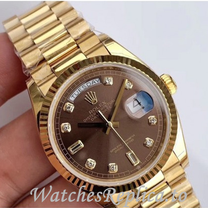 Swiss Rolex Day Date Replica 128238 Yellow Gold strap 36MM - WatchesReplica.is