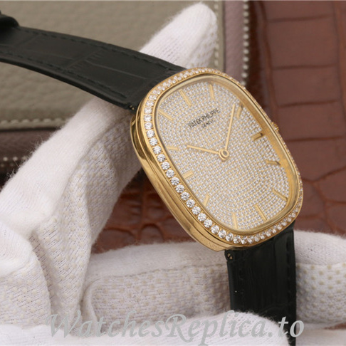 Patek Philippe Replica Golden Ellipse Leather strap 39.5MM - WatchesReplica.is