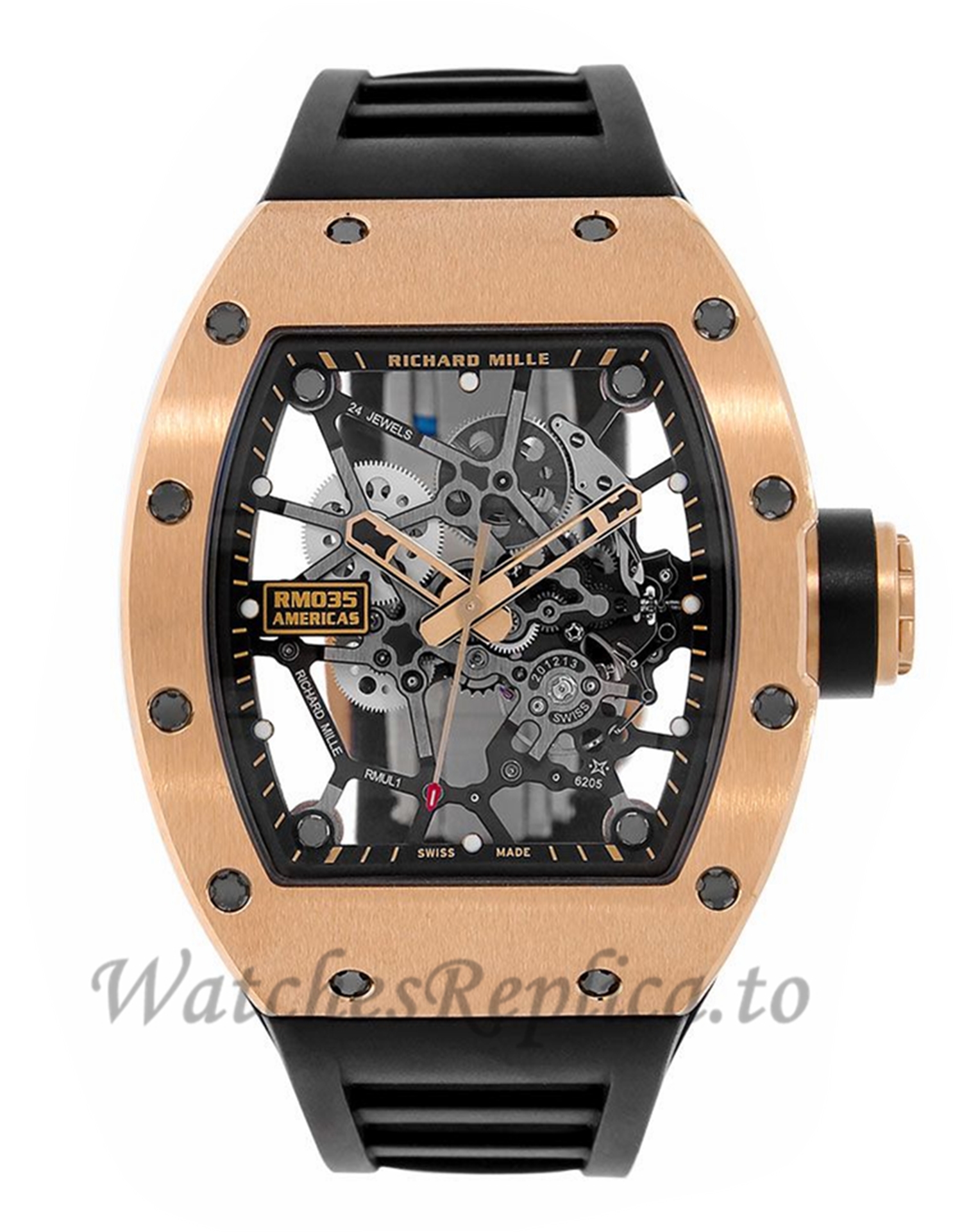 Richard Mille Replica RM035 Toro Americas Edition Rose Gold Mens 48MM Watch RM035 36336 - WatchesReplica.is