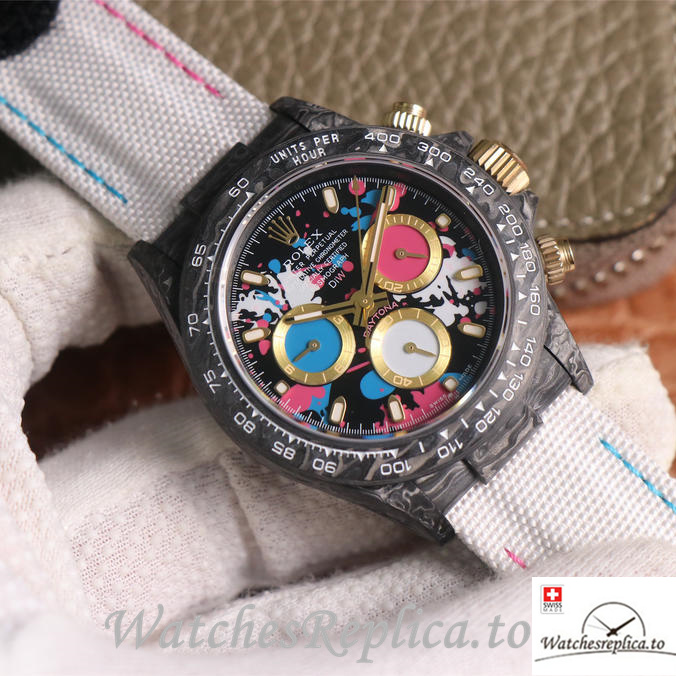 Swiss Rolex Daytona Replica Canvas strap 40MM - WatchesReplica.is