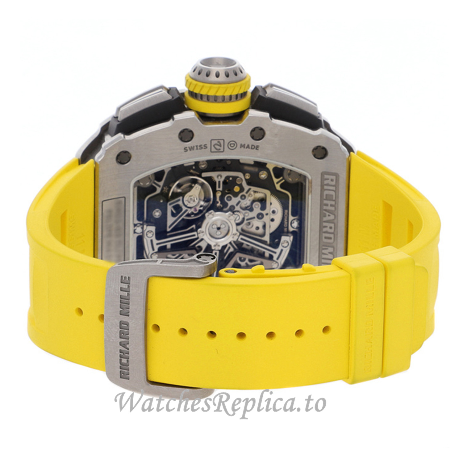 Richard Mille Replica Watch Yellow Rubber Strap RM11-03 50MM - WatchesReplica.is