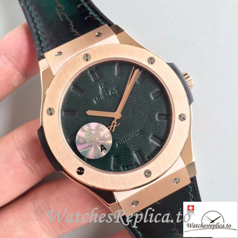 Swiss Hublot Classic Fusion Berluti Scritto Replica 511.OX.0500.VR.BER16 Green Strap 45MM - WatchesReplica.is