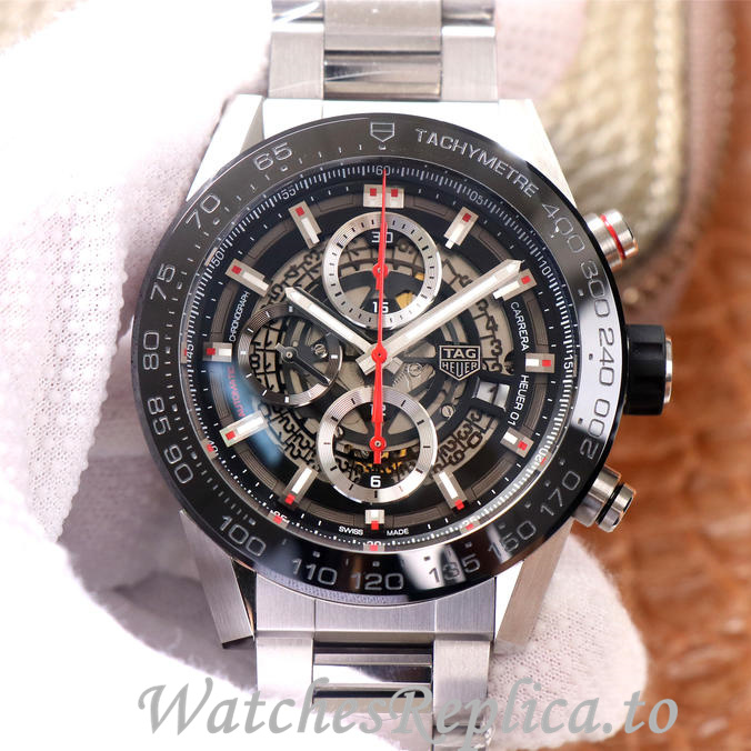 Tag Heuer Replica Carrera Stainless steel strap 45MM - WatchesReplica.is