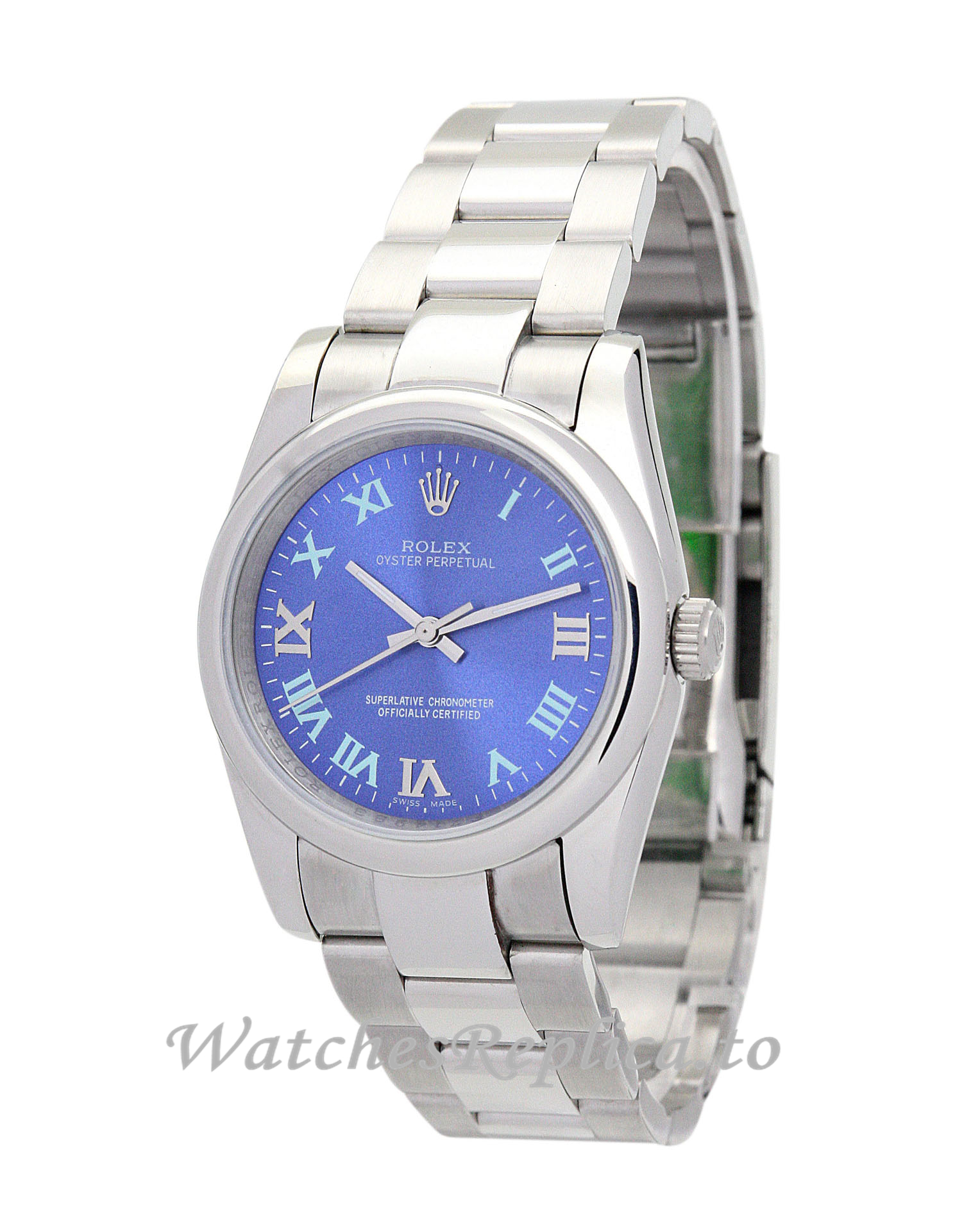 Rolex Lady Oyster Perpetual Blue Dial 177200-26 MM - WatchesReplica.is