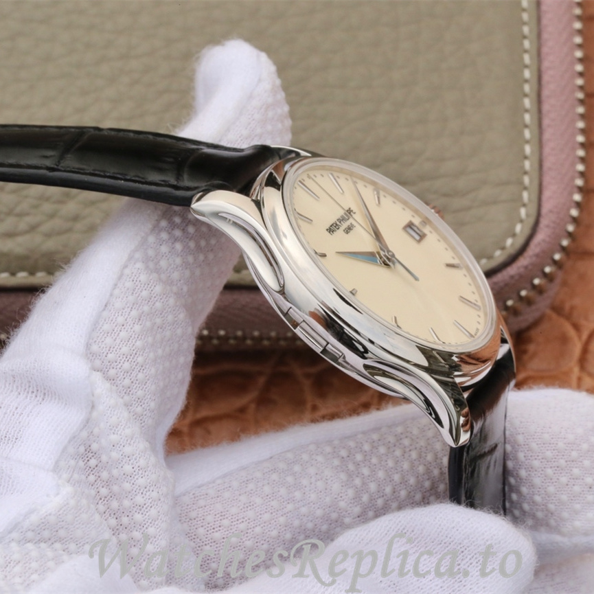 Patek Philippe Replica Calatrava 5227 Leather strap 39MM - WatchesReplica.is