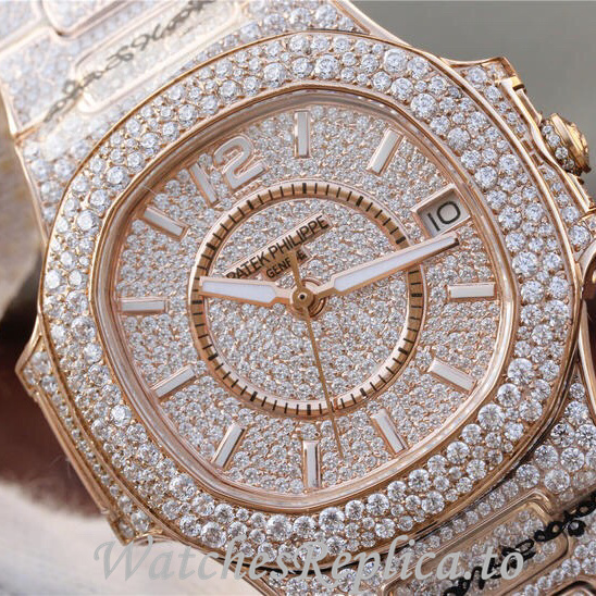 Patek Philippe Replica Nautilus 7021 Rose Gold strap 37MM - WatchesReplica.is