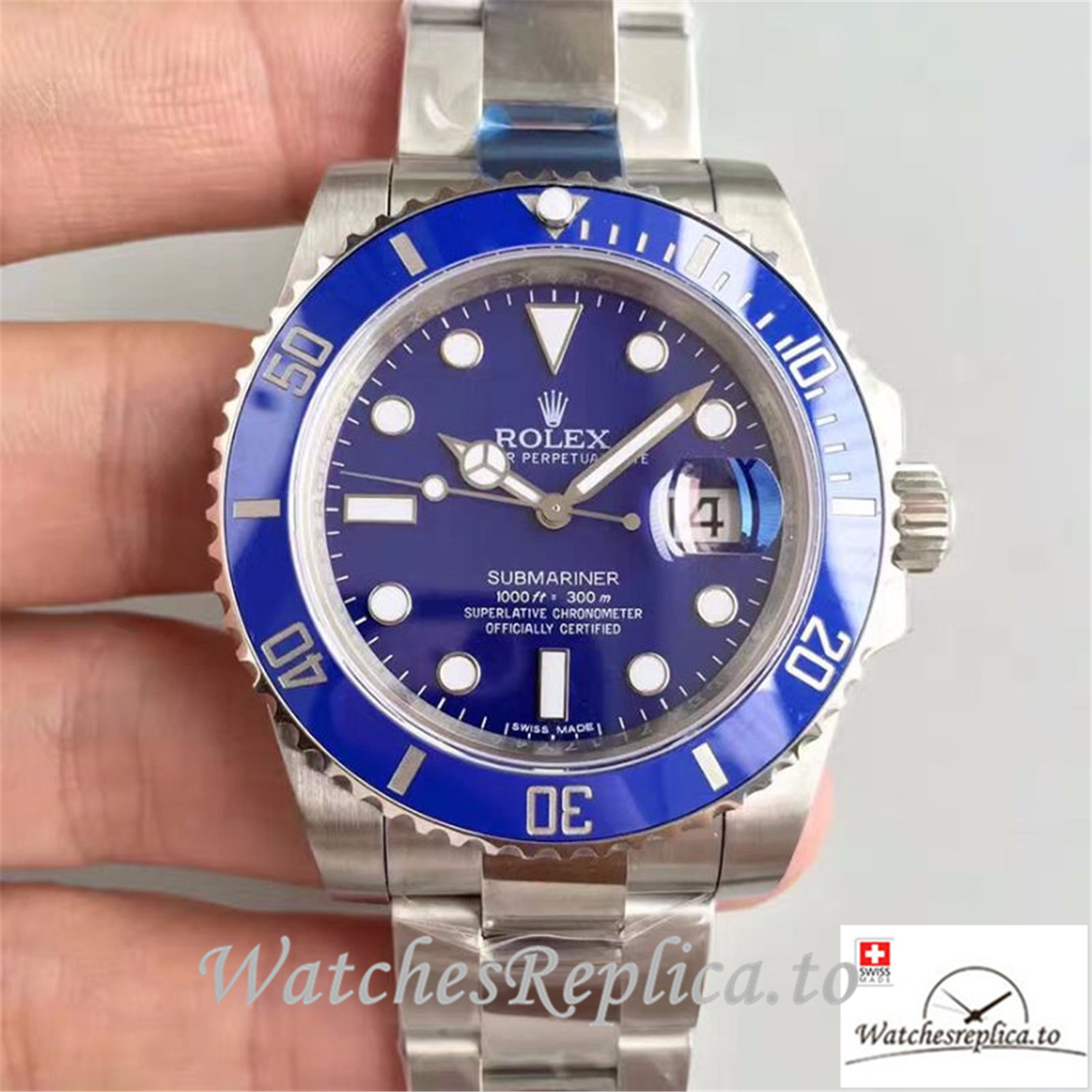 Swiss Rolex Submariner Date Replica 116619LB Silver Strap 40MM - WatchesReplica.is
