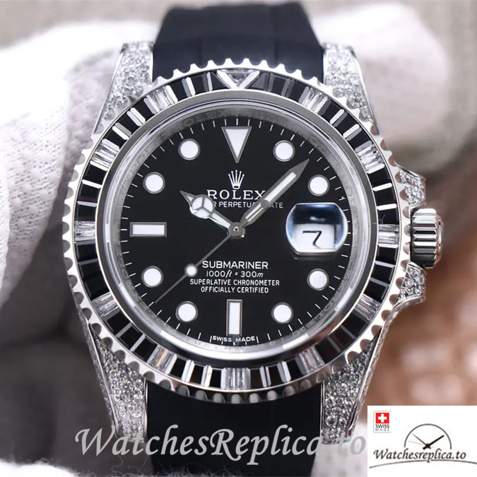 Swiss Rolex Submariner Replica 116610LV Rubber strap 40MM - WatchesReplica.is