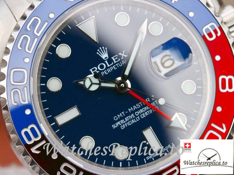 Swiss Rolex GMT-Master II Replica 126710BLRO 001 Silver Strap 40MM - WatchesReplica.is
