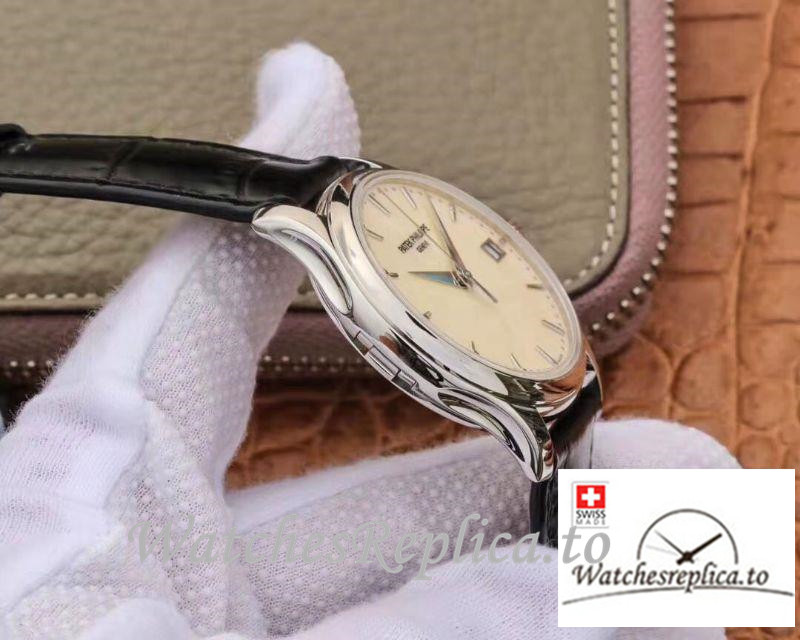 Swiss Patek Philippe Calatrava Replica 5227 Black Strap 39MM×10.2MM - WatchesReplica.is