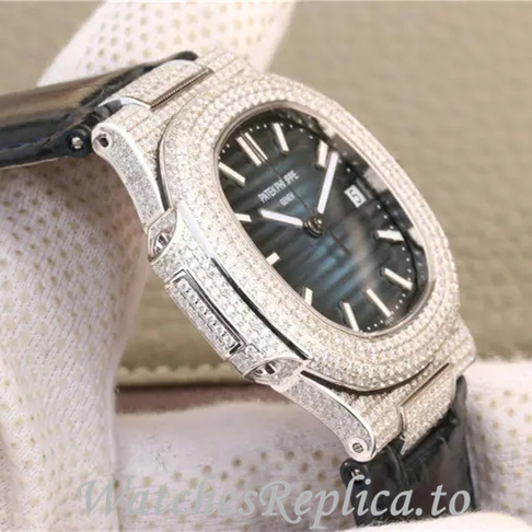 Patek Philippe Replica Nautilus 5719 Leather strap 40MM - WatchesReplica.is