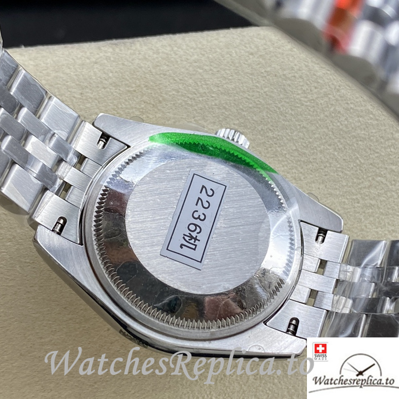 Swiss Rolex Datejust Replica Stainless steel strap 31MM Pink Dial Diamonds Marks - WatchesReplica.is