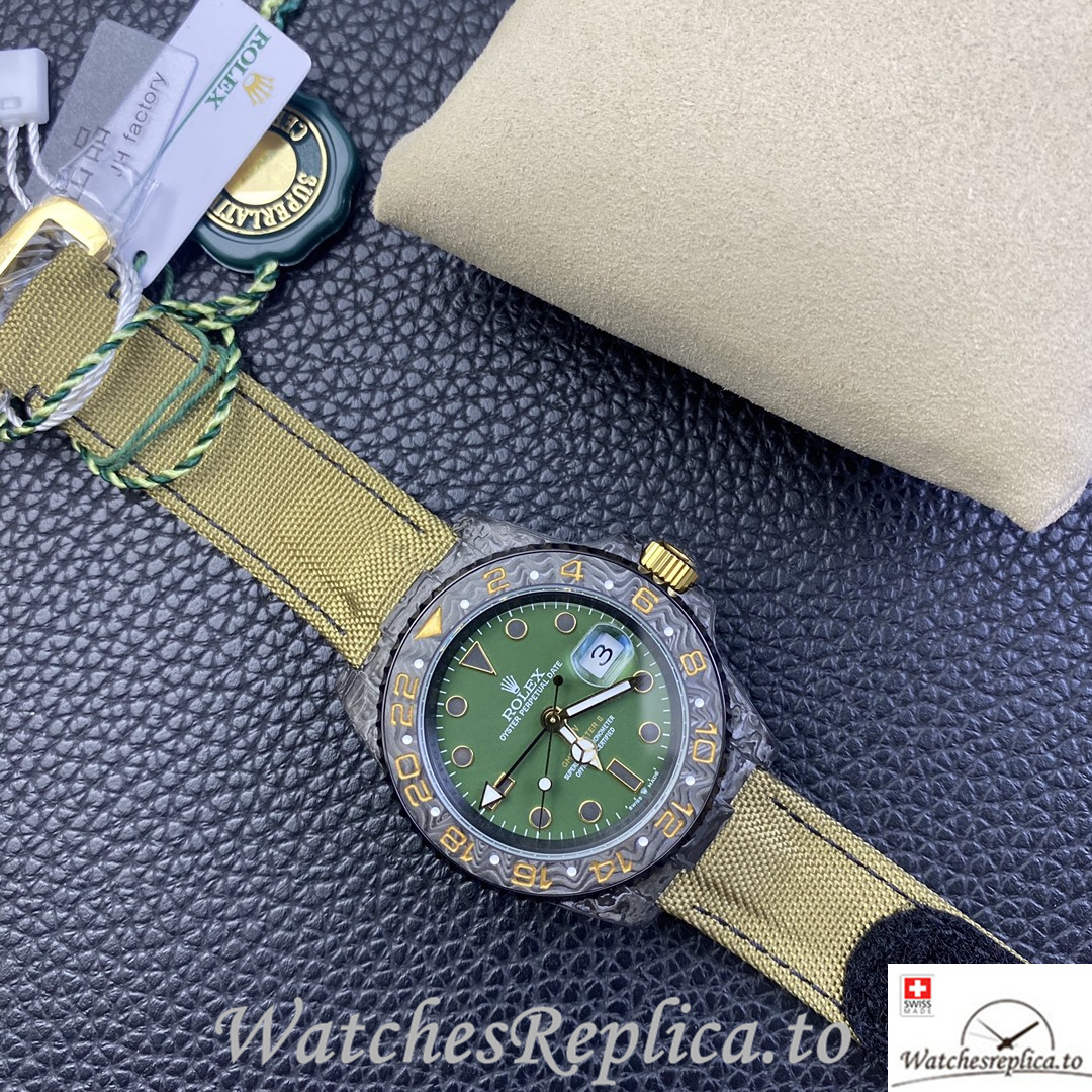 Swiss Rolex GMT Master Electro Carbon Carbon fiber strap 40MM - WatchesReplica.is