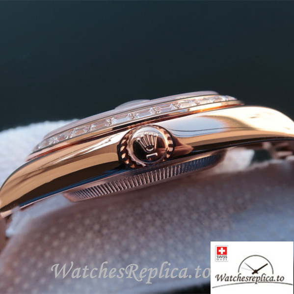 Swiss Rolex Day-Date Replica 218399 Rose Gold strap 41MM - WatchesReplica.is