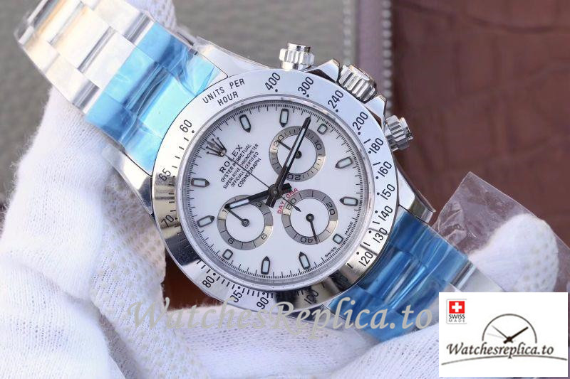 Swiss Rolex Daytona Cosmograph Replica 116520 002 Silver Strap 40MM - WatchesReplica.is