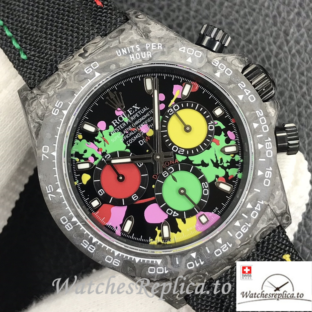 Swiss Rolex Daytona Replica Canvas strap 40MM - WatchesReplica.is