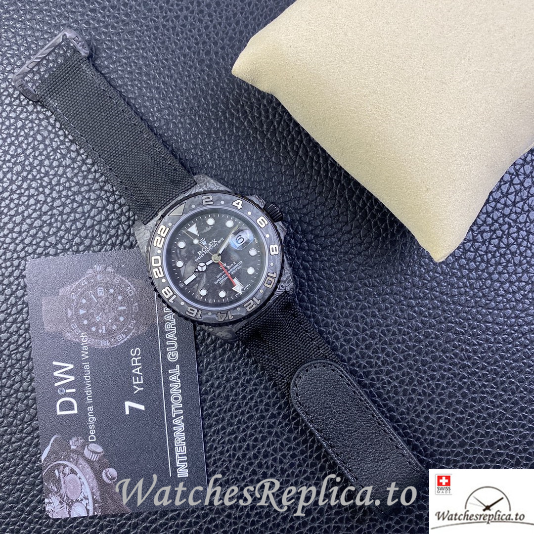 Swiss Rolex GMT Master Electro Carbon Carbon fiber strap 40MM - WatchesReplica.is
