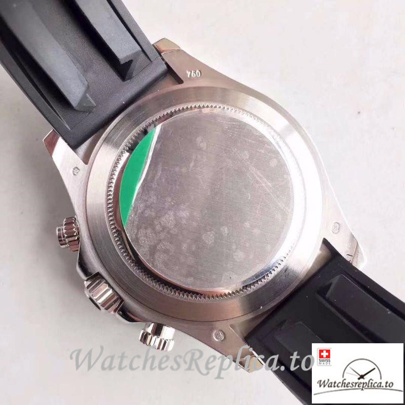 Swiss Rolex Daytona Cosmograph Replica 116519LN Black Rubber strap 40MM - WatchesReplica.is