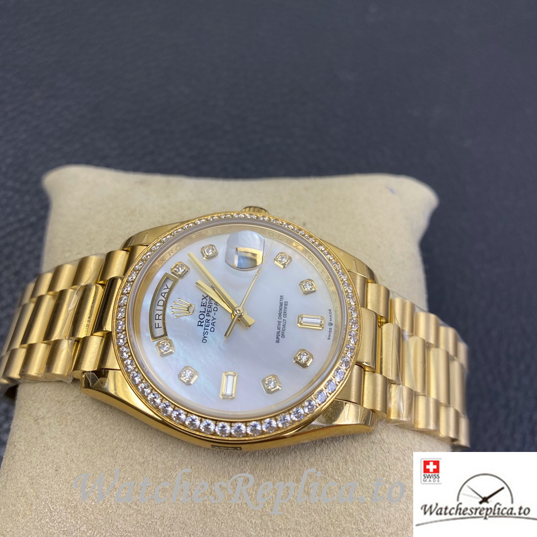 Swiss Rolex Datejust Replica 126233 Yellow Gold strap 36MM - WatchesReplica.is